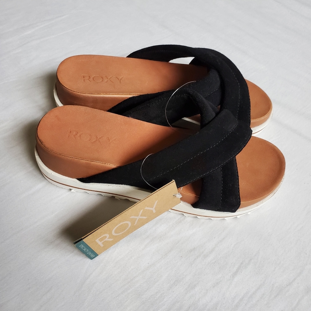 Roxy Veria slide sandals black size 7